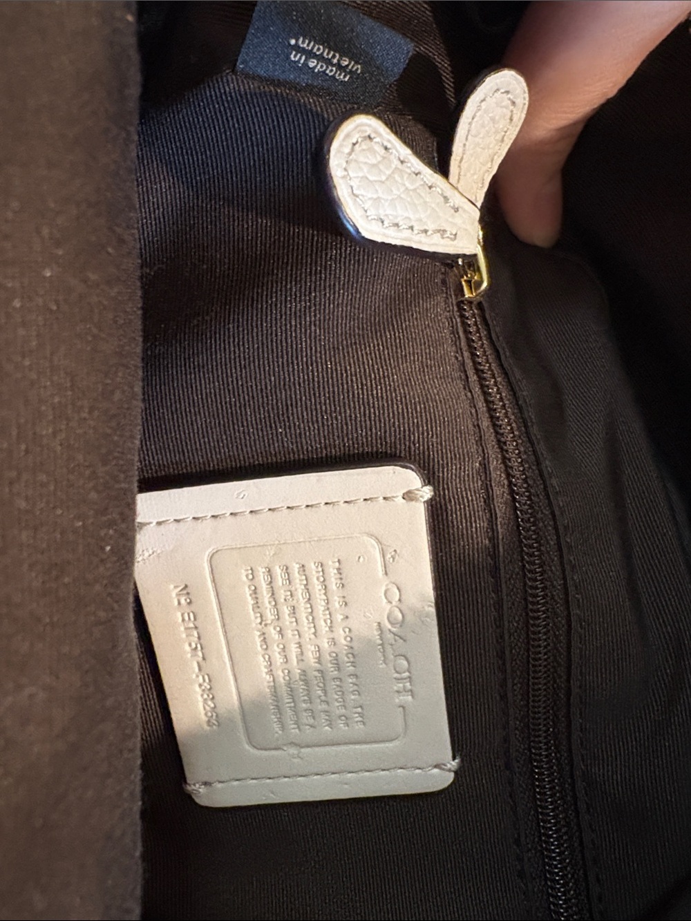 Coach Cream Pebbled Leather Mini Backpack with Gold Hardware - Picture 9 of 14